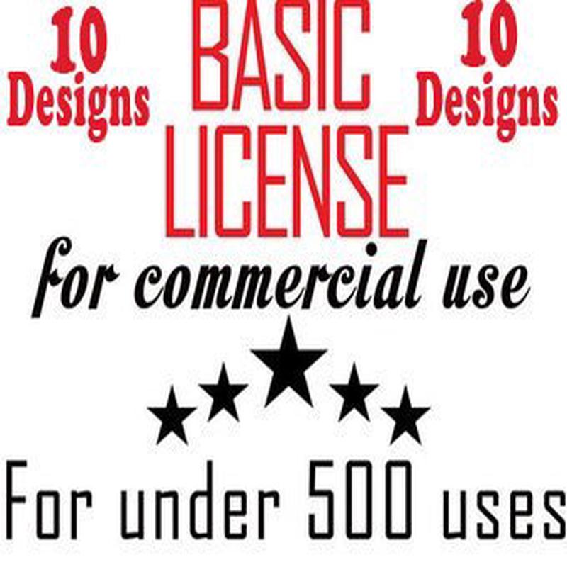 10 Designs Basic Commercial License for Commercial Use of Patterns, Graphic Design - unlimited prints / usage