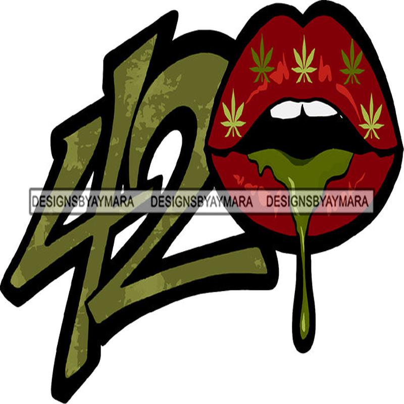 42 Sexy Woman Red Open Lips Mouth Dripping Green Liquid Girl Lip White Teeth Girl Lady SVG PNG JPG Cutting Files For Silhouette Cricut and More!
