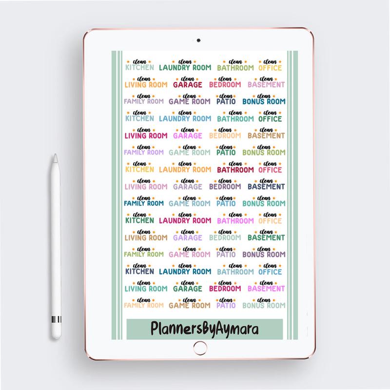 Everyday Daily Routine Digital Planner Stickers GoodNotes Pre-cropped Digital Stickers .PDF .PNG .JPG
