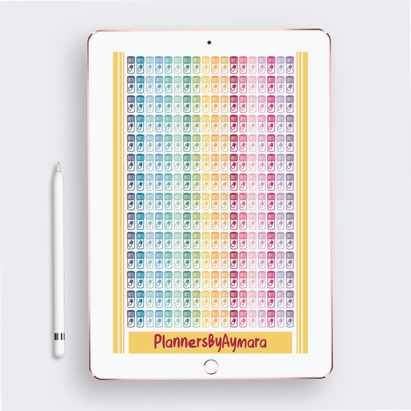 Everyday Daily Routine Vitamins Pills Medicine Digital Planner Stickers GoodNotes Pre-cropped Digital Stickers .PDF .PNG .JPG