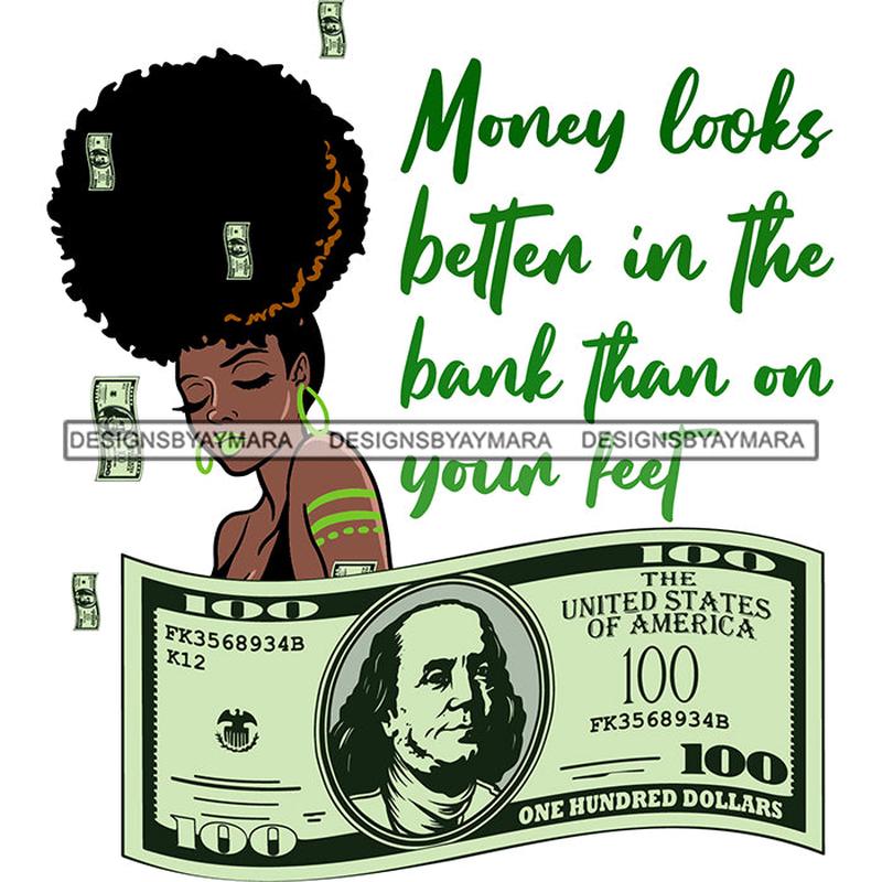 Afro Badass Goddess Hustle Woman Money Maker .SVG Cutting Files For Silhouette and Cricut and More!