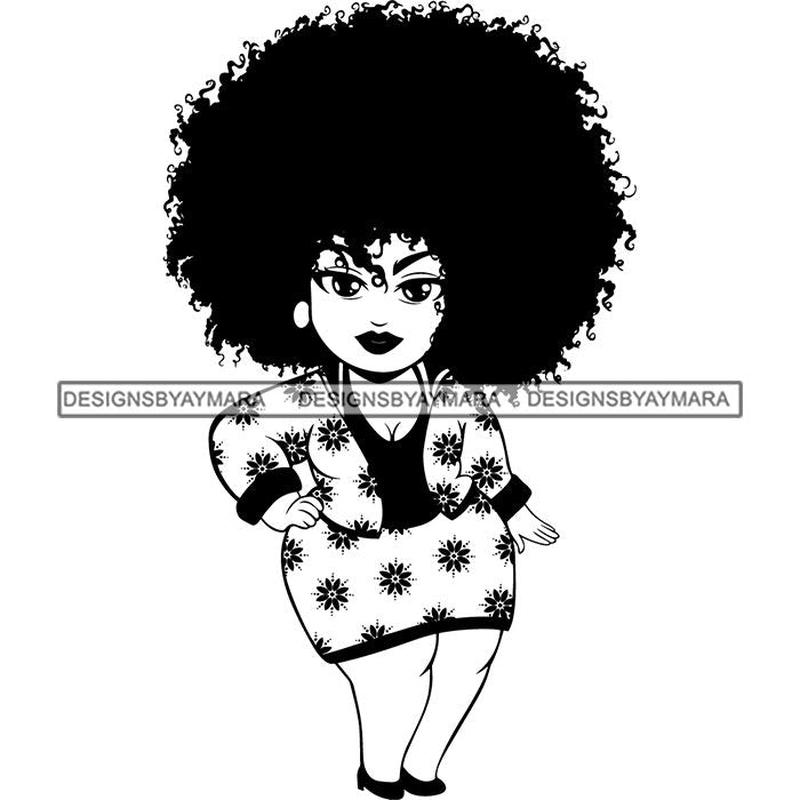 Afro BBW Nubian Melanin Popping Kinky Hair Beautiful African American Woman SVG Cutting Files
