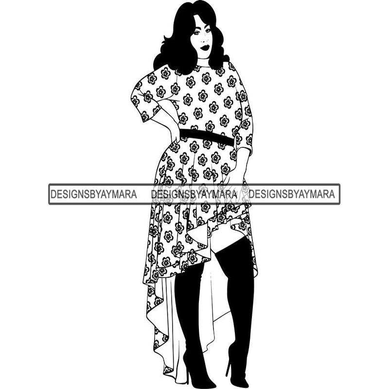 Afro Beautiful BBW Woman Goddess Diva Classy Lady .SVG Cut Files For Silhouette and Cricut