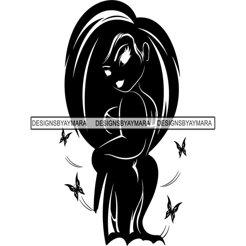 Afro Beautiful Big Woman SVG Silhouettes BBW Big And Bougie Queen Diva Classy Lady  .SVG .EPS .PNG Vector Clipart Silhouette Cricut Circuit Cut Cutting
