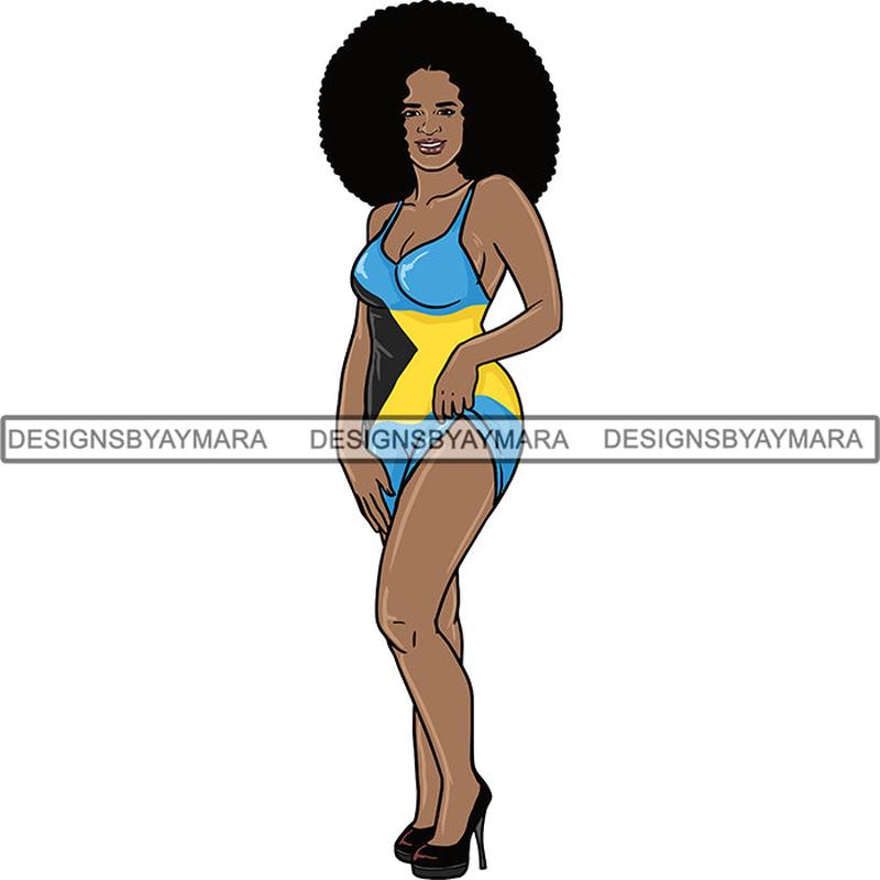 Afro Caribbean Bahamas Goddess SVG Cutting Files For Silhouette Cricut and More