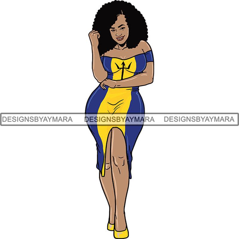 Afro Caribbean Barbados Goddess SVG Cutting Files For Silhouette Cricut and More
