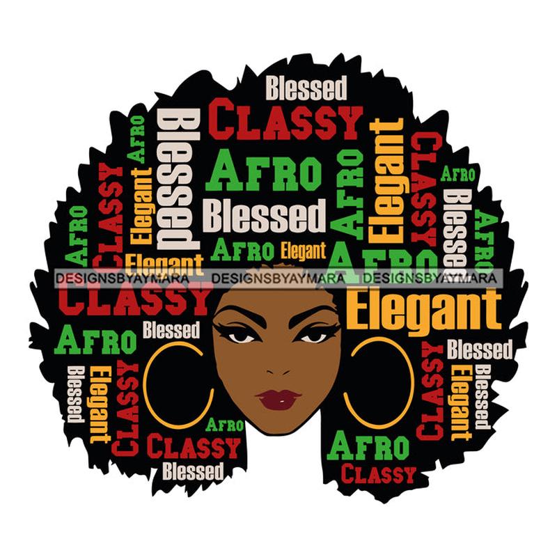 Afro Diva Life Quotes Queen Blessed Classy Elegant Black Woman Hoop Earrings  SVG Cutting Files For Silhouette Cricut