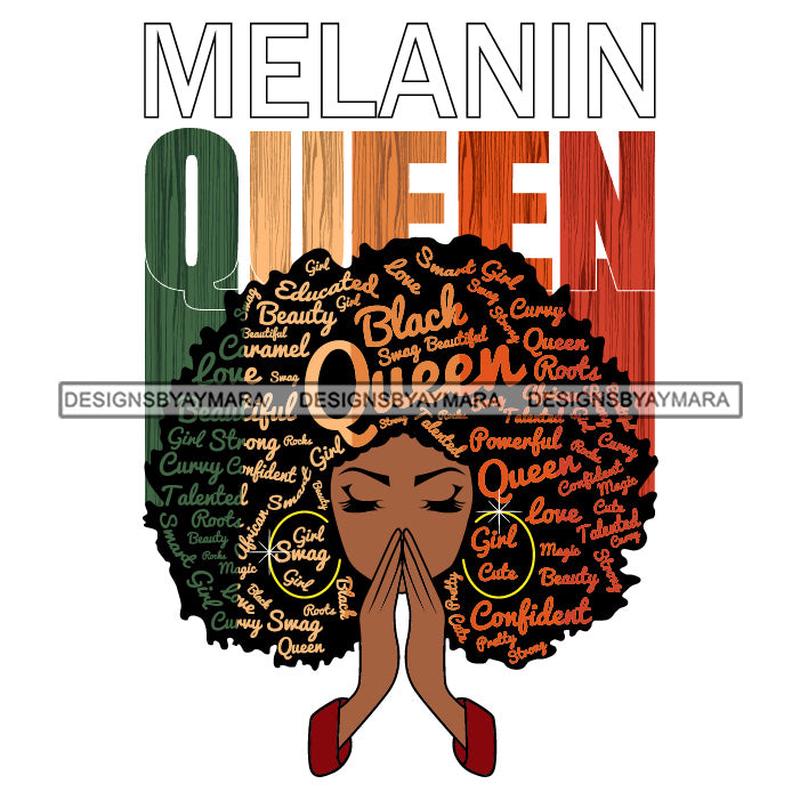 Afro Woman Praying Melanin Queen SVG Layered Files For Silhouette Cricut And More!