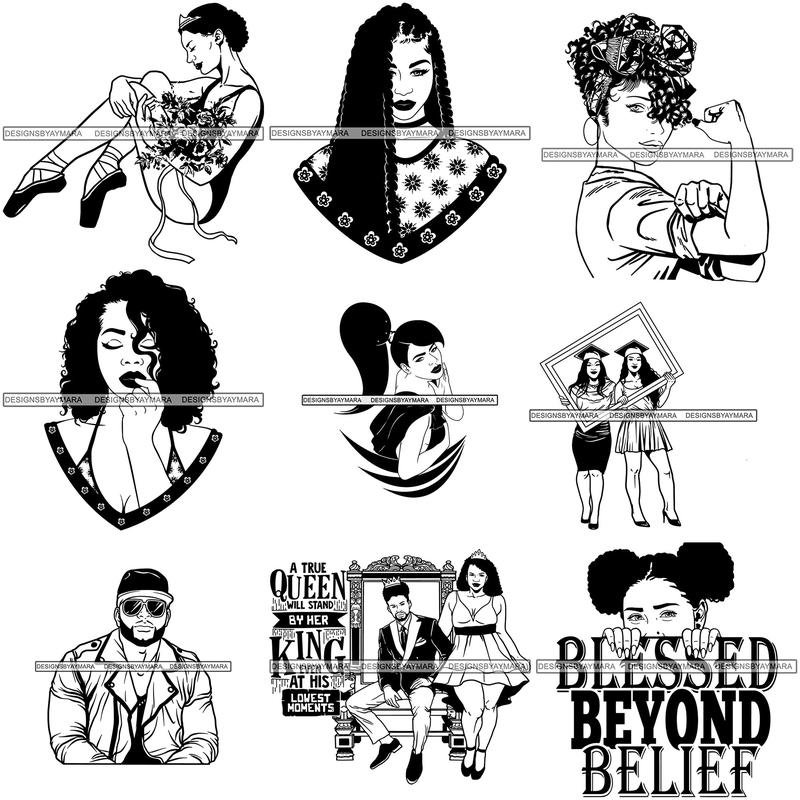 Afro Woman Super Melanin SVG Files For Cutting and More!